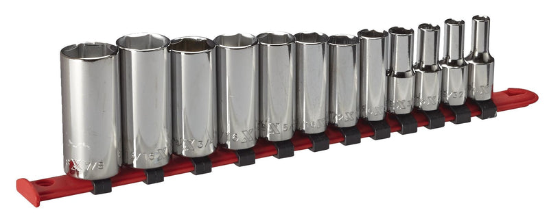 3/8-in Drive Deep Socket Set 12-pc, SAE, CRV, Nickel-Chrome Plating Z9563