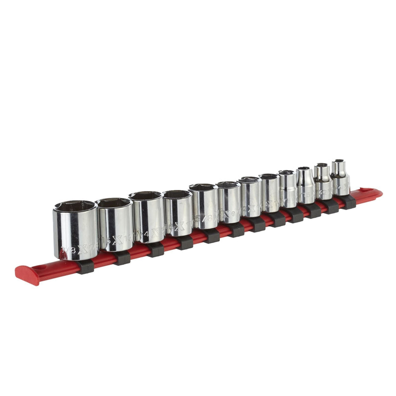 3/8-in Drive Regular Socket Set 12-pc, SAE, CRV, Nickel-Chrome Plating Y3910