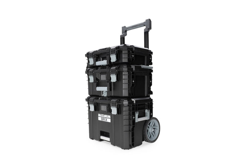 Brix Modular Portable Toolbox/Tool Storage System with Wheels, IP65, 23-in x 19-in x 33-in, 3-pc N2419