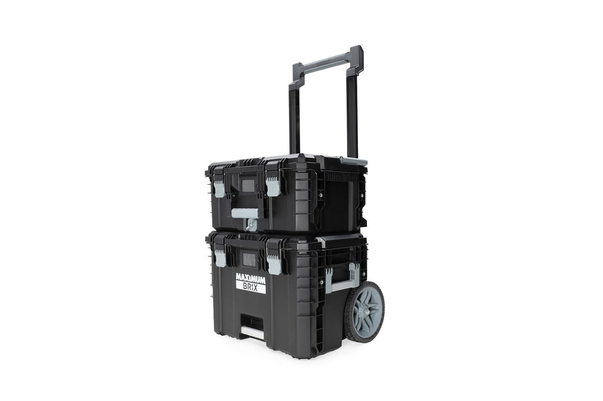 Brix Modular Portable Toolbox/Tool Storage System with Wheels, IP65, 23-in x 19-in x 33-in, 3-pc