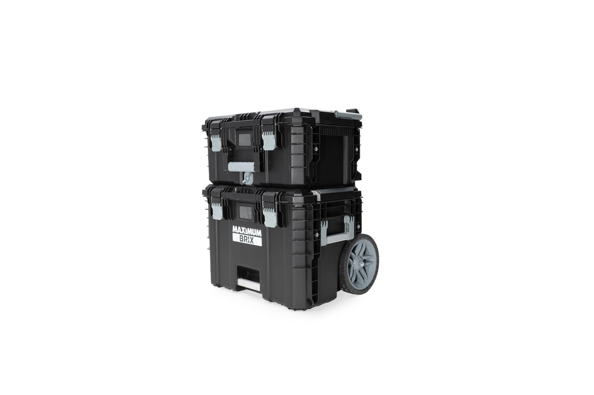 Brix Modular Portable Toolbox/Tool Storage System with Wheels, IP65, 23-in x 19-in x 33-in, 3-pc