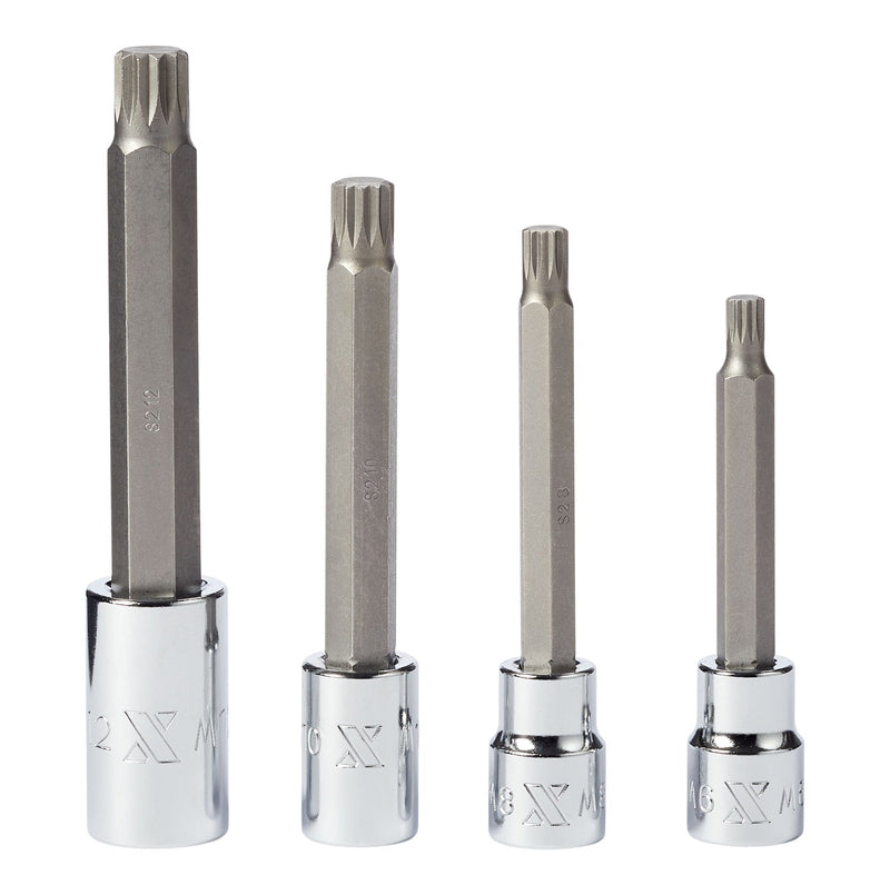 Extra Long Shank Triple Square Bit Socket Set, 4-pc J4330