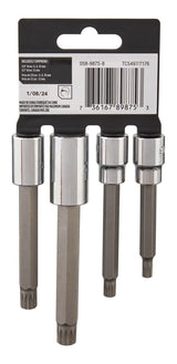 Extra Long Shank Triple Square Bit Socket Set, 4-pc