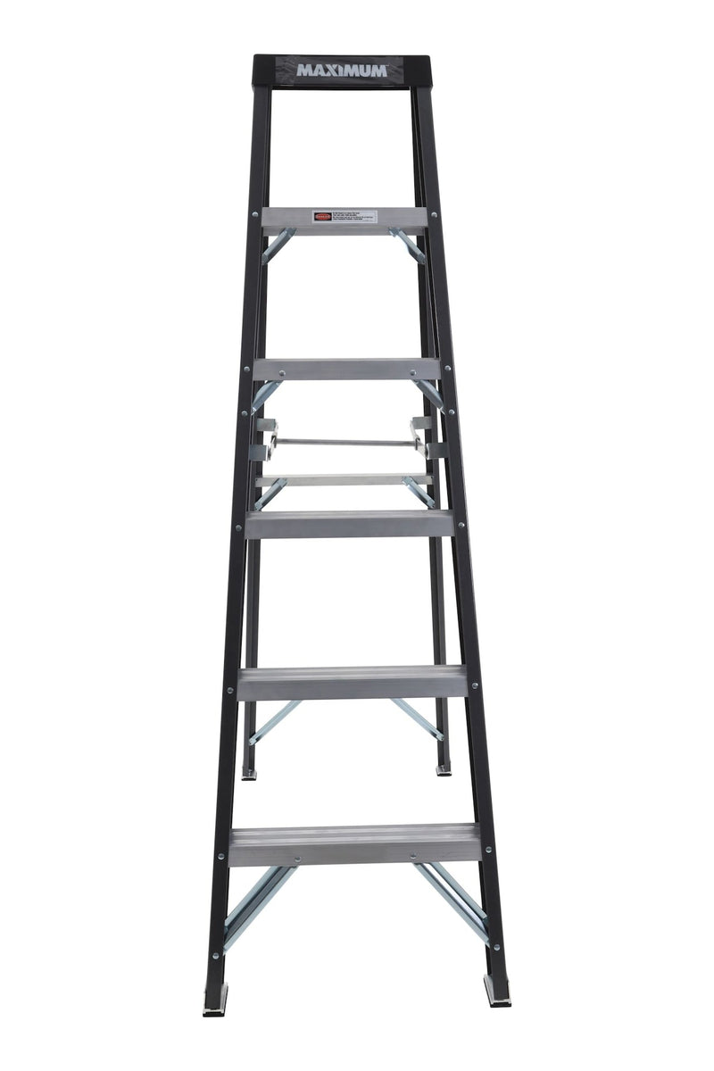 Grade 1 Fiberglass Heavy-Duty Industrial Step Ladder, 250-lb, 6-ft Z8373