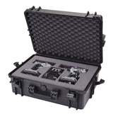 Portable IP67 Waterproof Case/Tool Box with Foam Layers, Black, Large, 22-in