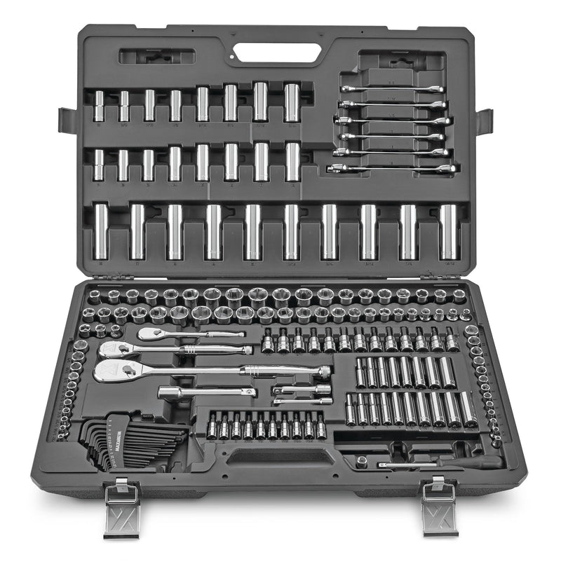 Professional Grade Socket Set, 224-pc, CRV, Nickel-Chrome Plating I6424