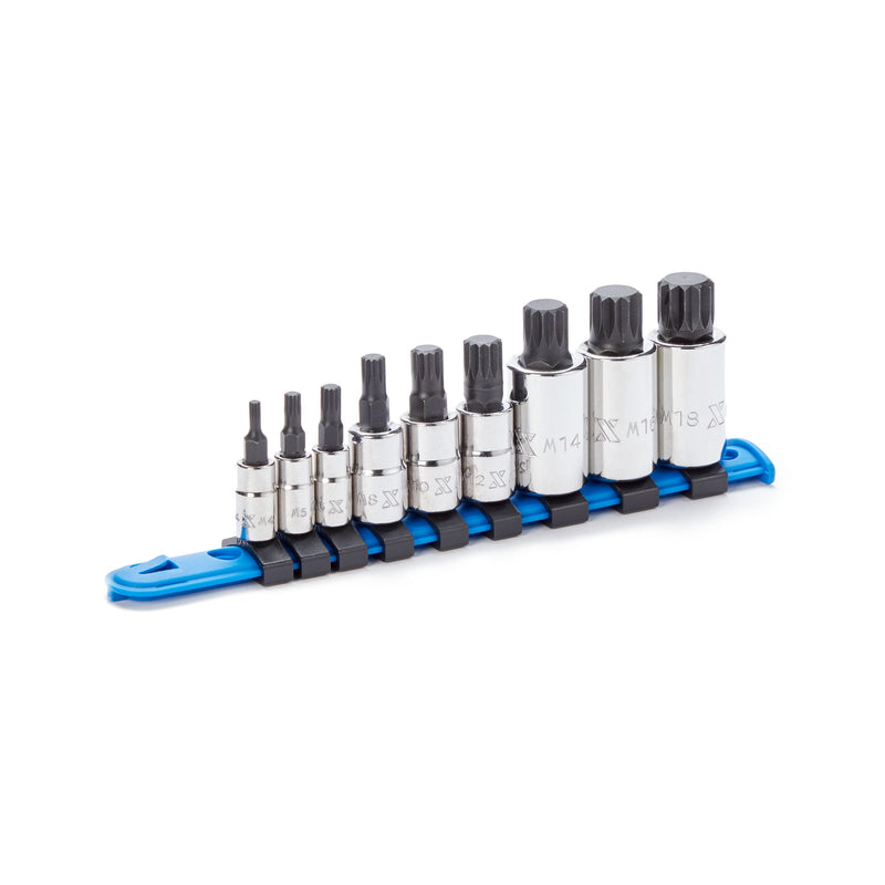 Triple Square Socket Set, Polished Nickel Plating, 9-pc V6916