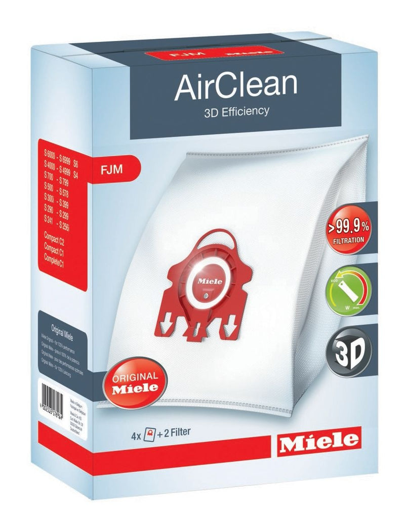 Miele AirClean 3D FJM Dust Bags, 4-pk I4010