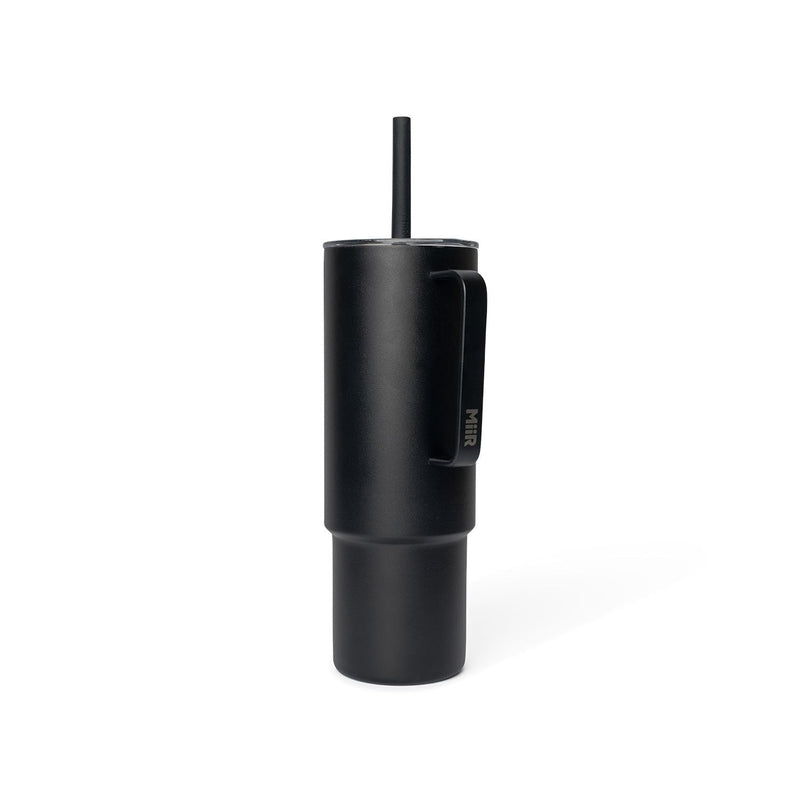 Stainless Steel Insulated All Day Straw Cup with Handle, Black, 32-oz O4509