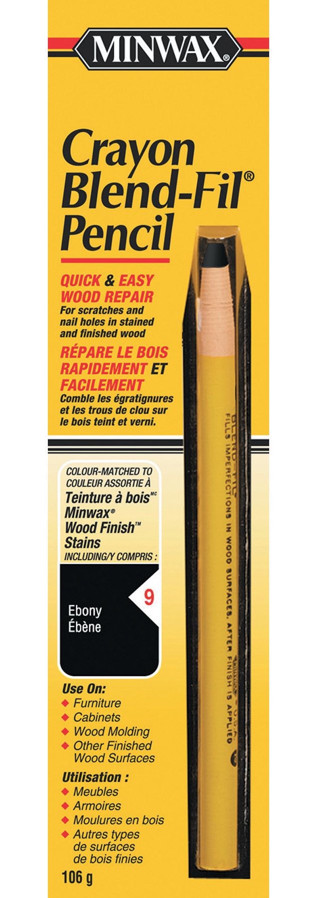 Crayon Blend-Fil Wood Pencil, Ebony Q1309