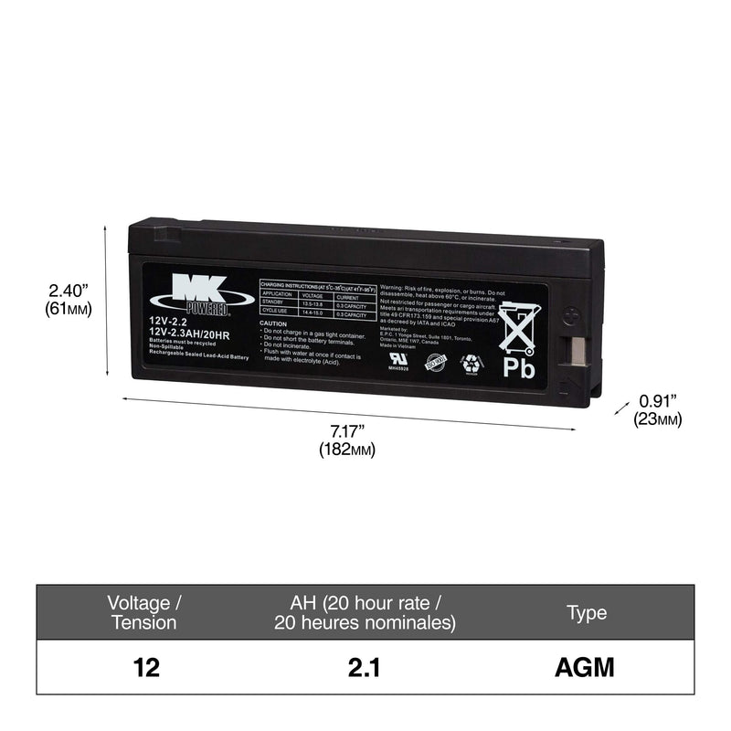 12-Volt 2.3 Ah SLA Battery M8113