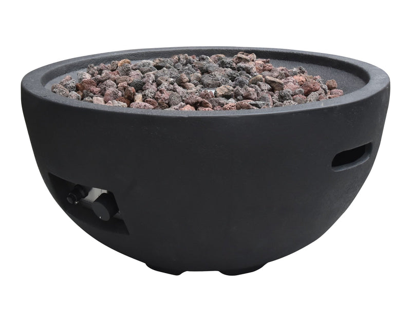 Jefferson Round Gas Fueled Outdoor Fire Bowl with PVC Cover, 40,000 BTUs, 13.7-in A5749