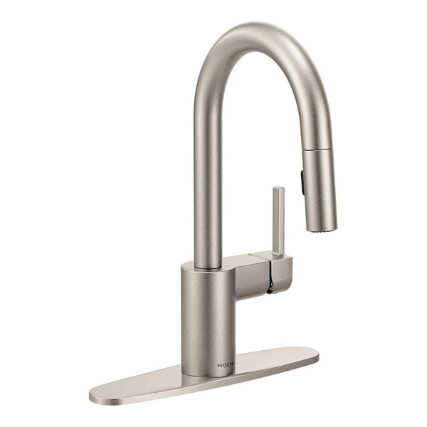 Align Single Handle High Arc Pull Down Sprayer Kitchen Faucet, Stainless Steel E3644