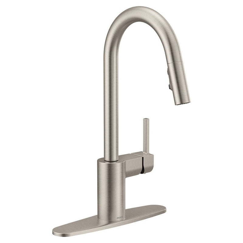 Align Single Handle Modern Pull Down Sprayer Kitchen Faucet with Reflex & Power Clean, Stainless Steel O7928
