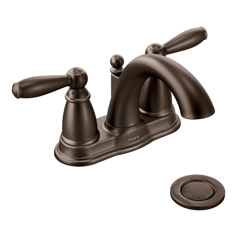 Brantford Double Handle Low Arc 4-in Centerset Bathroom Sink Faucet, WaterSense Certified, Oil Rubbed Bronze S2614