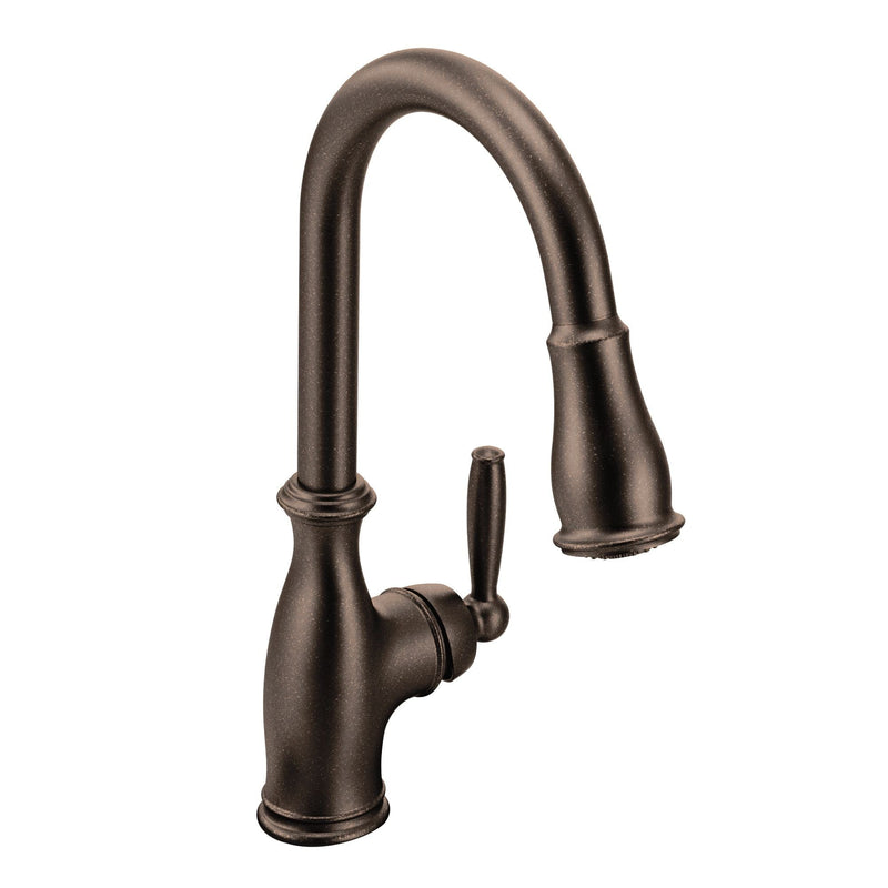 Brantford Single Handle High Arc Pull Down Kitchen Faucet with Power Clean, Oil Rubbed Bronze T3599