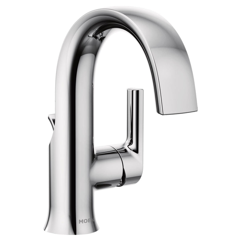 Doux Single Handle High Arc Bathroom Sink Faucet, Chrome B0316