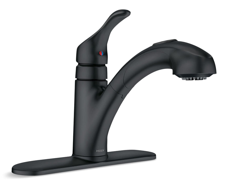 Renzo Single-Handle Pull-Out Kitchen Faucet, Matte Black Q5251