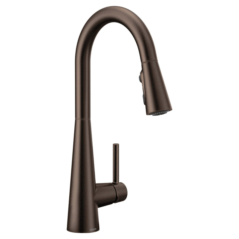 Sleek Single Handle High Arc Pull Down Kitchen Faucet, Oil Rubbed Bronze P6710