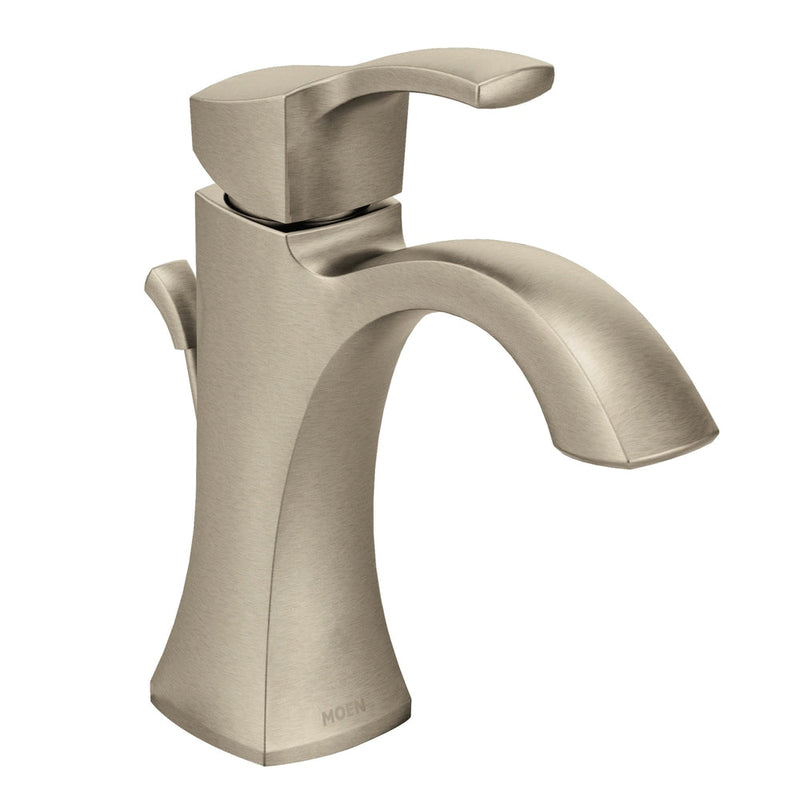 Voss Single Handle High Arc Single Hole Bathroom Sink Faucet, Brushed Nickel K4774