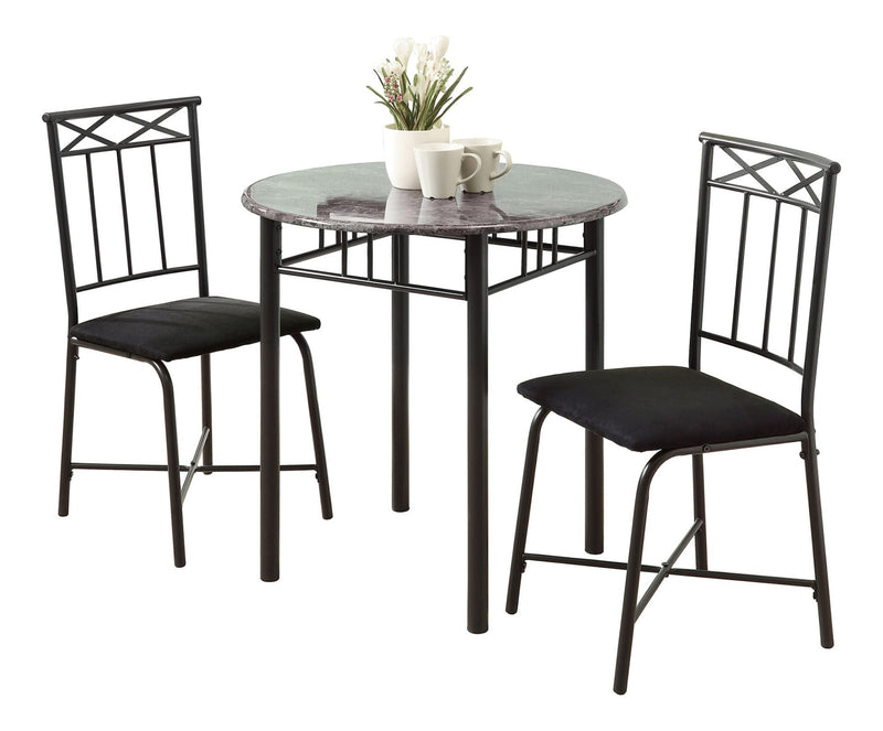 Transitional Dining Set, Grey, 3-pcs N8888