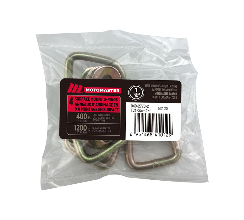 1,200-lb Light Duty D-Ring, Surface Mountable, 4-pk P4803