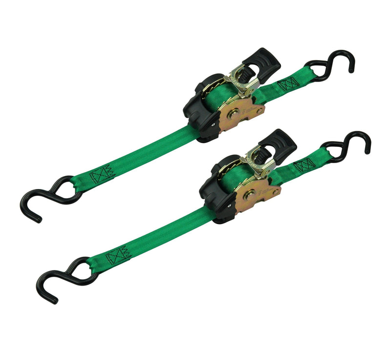1,200-lb Retractable Ratchet Tie Down Straps, 1-in x 10-ft (2.54 cm x 3 m), 2-pk X2685