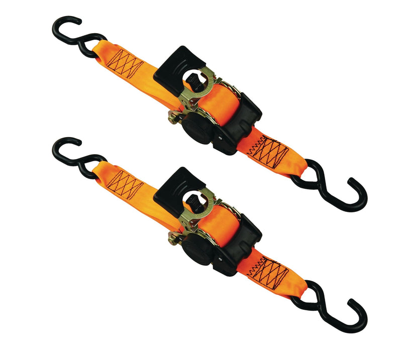 3,300-lb Retractable Heavy-Duty Ratchet Tie Down Straps, 2-in x 10-ft, 2-pk H6230