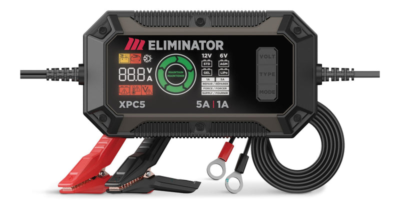 Eliminator Precision Series XPC5 Smart Battery Charger/Maintainer/Desulphator, 5/1-Amp, 6V/12V T9452