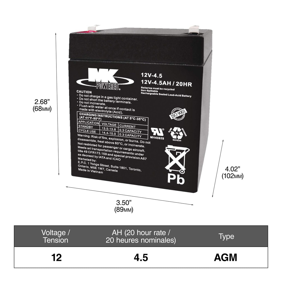 OEPLUS Group Size 51R Battery, 500 CCA