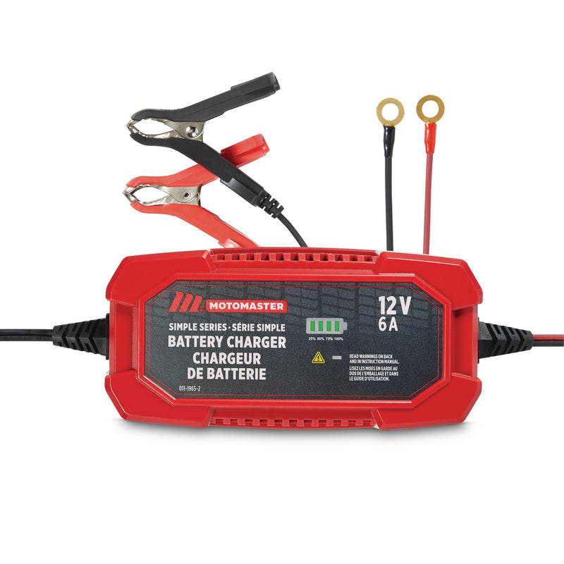 Simple Series Smart Battery Charger/Maintainer, Fully Automatic, 6-Amp, 12V L3176