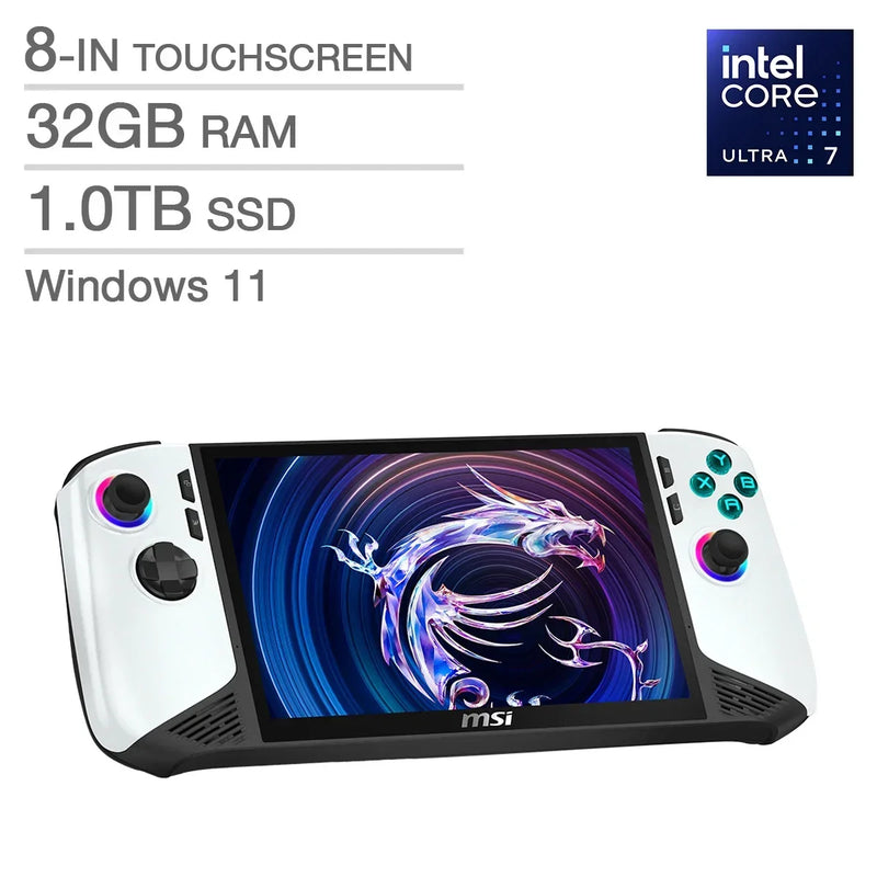 MSI CLAW 8 AI+ A2VM Polar Tempest Edition 8-in Touchscreen Handheld Gaming Computer, Intel Core Ultra 7 258V - 32GB RAM, 1TB SSD, Intel Arc S5534