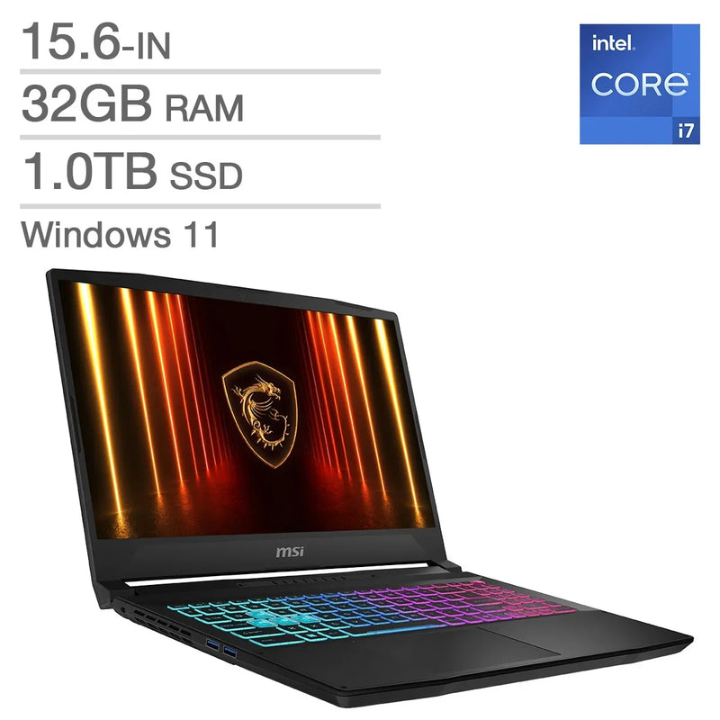 MSI Katana 15 HX 15.6-in. Gaming Laptop, Intel Core i7-14650HX - 32GB RAM, 1TB SSD, 8GB NVIDIA GeForce RTX 5060 Y7830