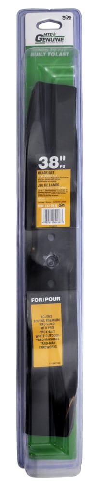 3-in-1, 2-Blade Replacement Set for 38-in Lawn Tractor Cutting Decks, Black U1456