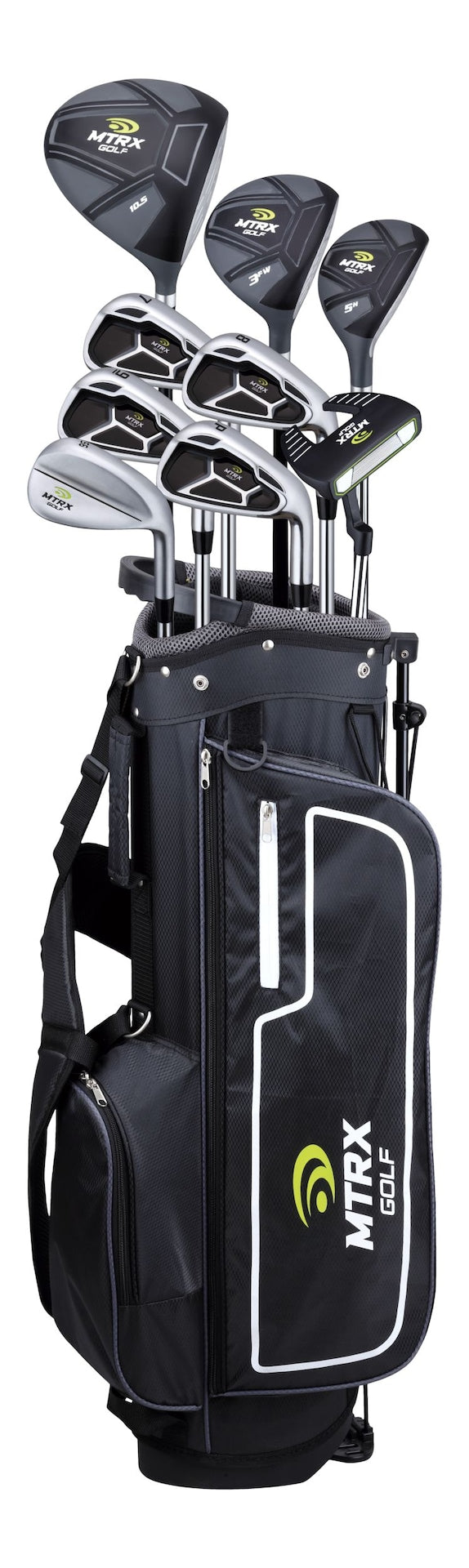 Men's Complete Golf Club Set with Golf Stand Bag, Black K9089