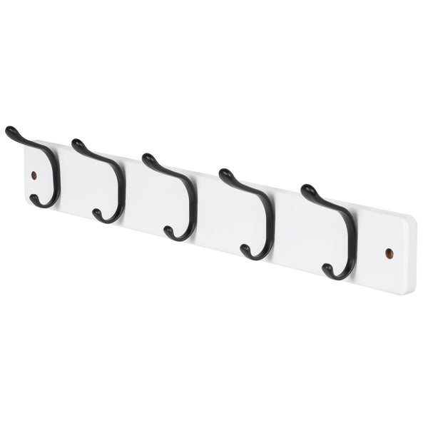 21.6" Modern Wall 5 Hook Rack, White R0290