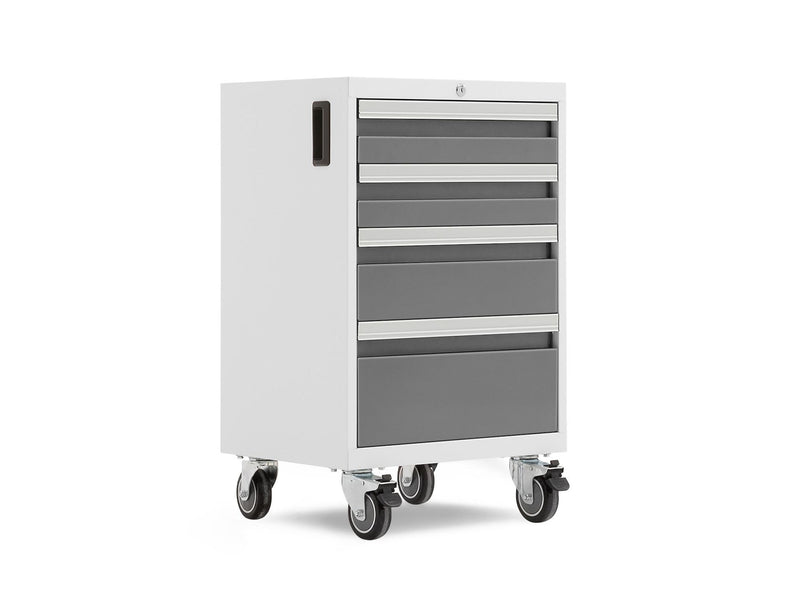 Bold 3.0 Series Lockable 4-Drawer Rolling Tool Cabinet, Fully-Welded, 600-lb Capacity, White/Platinum, 21-in O1483