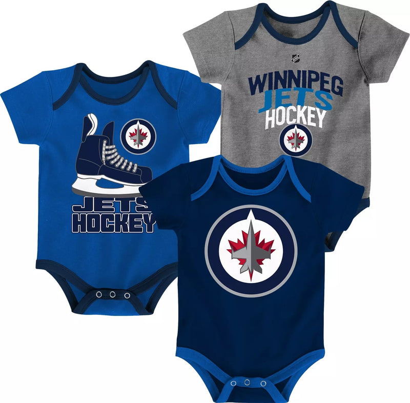 Infant/Baby Bodysuit Onesie, Blue/Grey/Navy Blue, 3-pk X3344