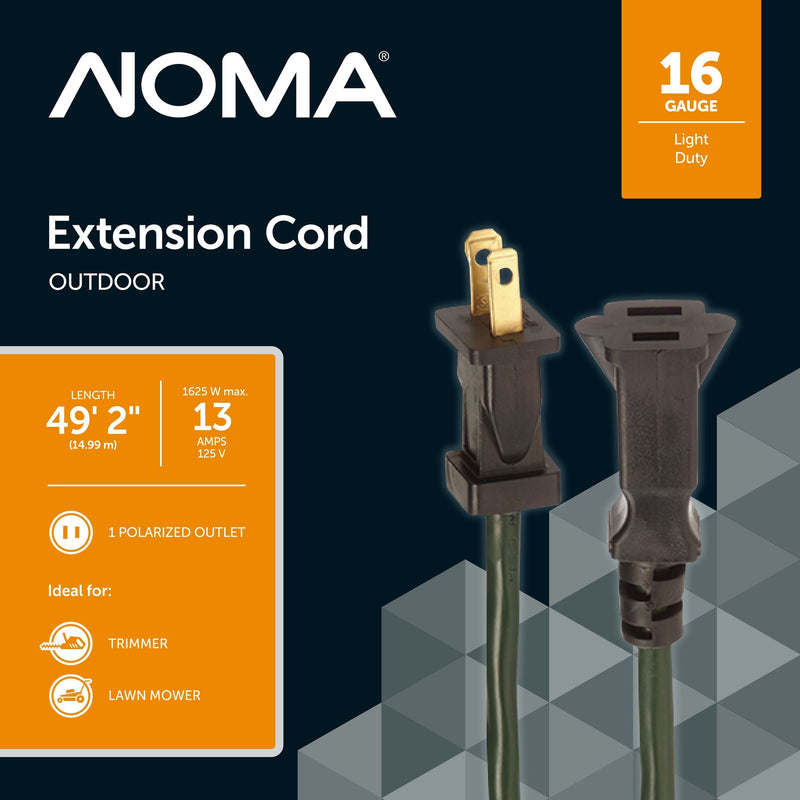 16/2 Outdoor Extension Cord, Flexible, 1 Outlet, Green D5573