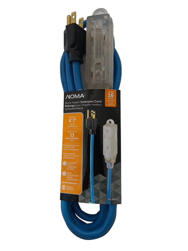 16/3 13 Amp All-Weather Block Heater Cord with Lighted End, Blue W0886
