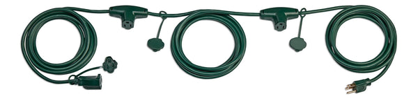 25-ft Outdoor Extension Cord, 3 Outlets, Safety Cover, Green S5839