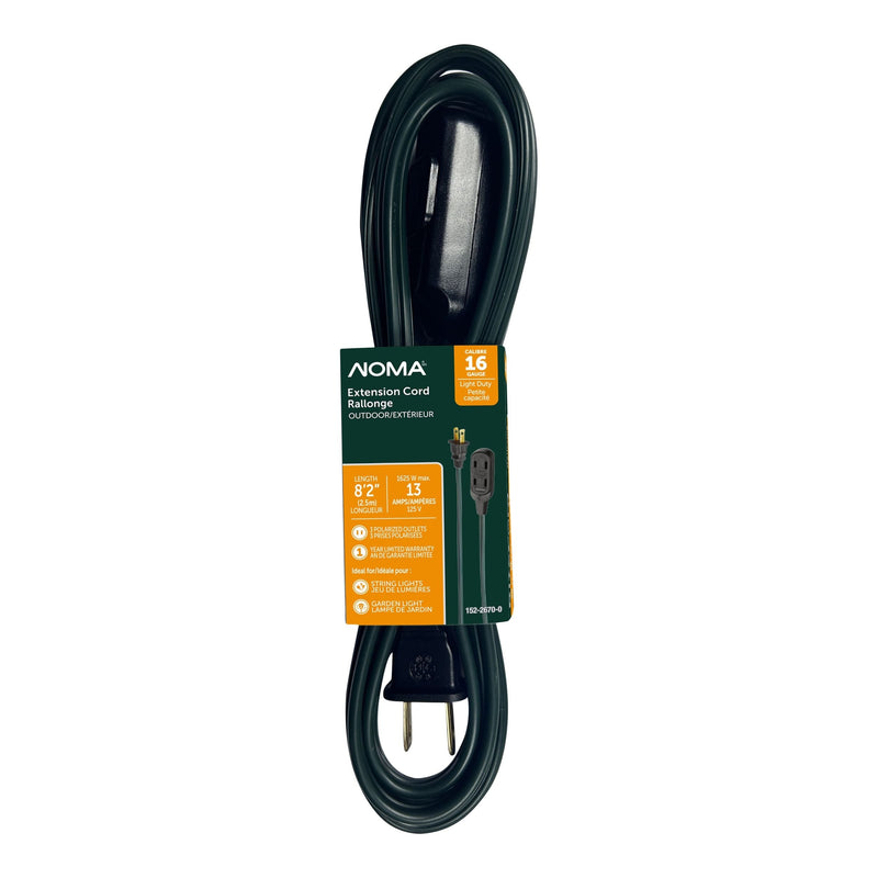 2.5-m 13A 3-Outlet Light-Duty 16-Gauge Green Outdoor Extension Cord R9270