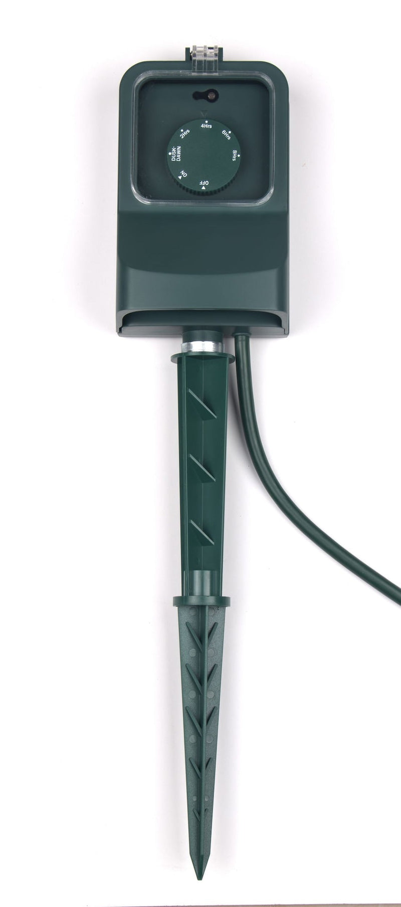 3-Outlet Outdoor Power Stake with 6-ft Cord and Timer, Green H5799