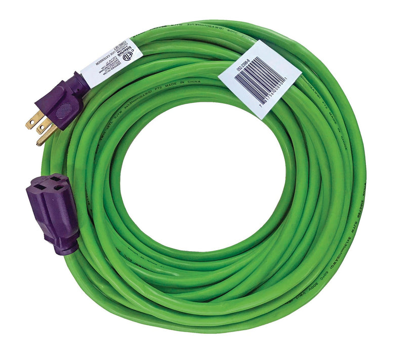50-ft 3-in 16/3 Outdoor Extension Cord with Grounded Outlet, Lime Green X7433