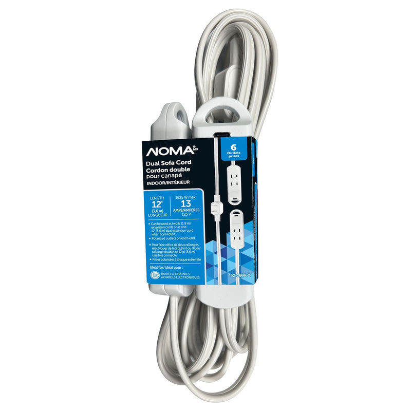6-ft 13A 6-Outlet/1-USB-C White Indoor Twin Extension Cord Q1550