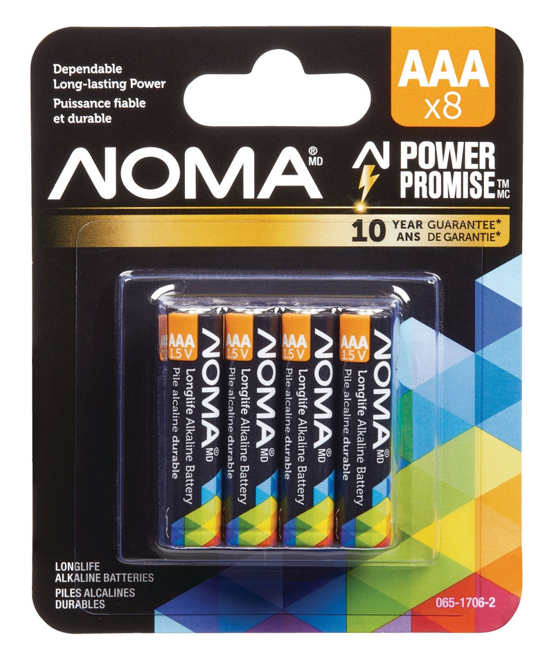 8-pk AAA Alkaline Batteries, Long Lasting, All Purpose C1660