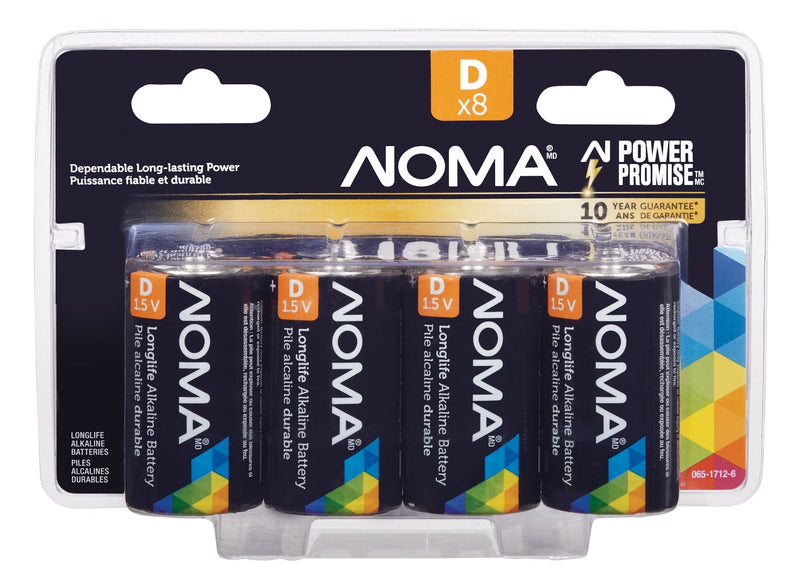 8-pk D Alkaline Batteries, Long Lasting R3414
