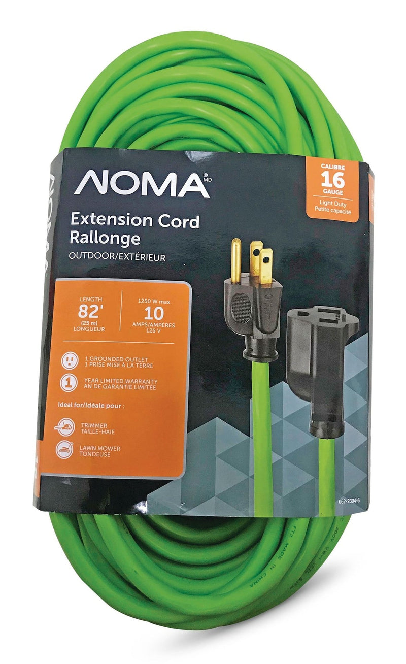 82-ft 16/3 Outdoor Extension Cord with Grounded Outlet, Lime Green E3936