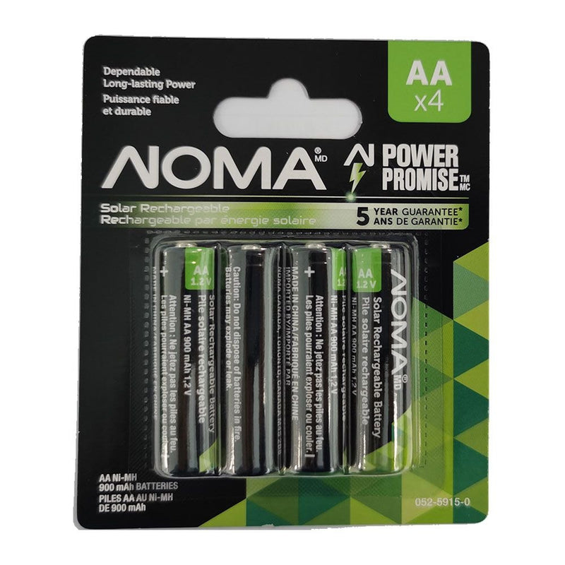 900mAh AA Solar Rechargeable Batteries, 900mAh, 4-pk T2272