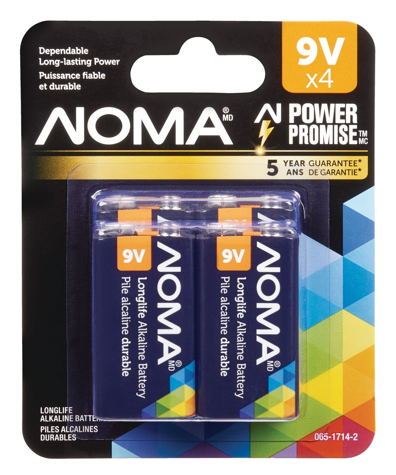 9V/9 Volt Alkaline Batteries, All Purpose, Long Lasting, 4-pk M4212
